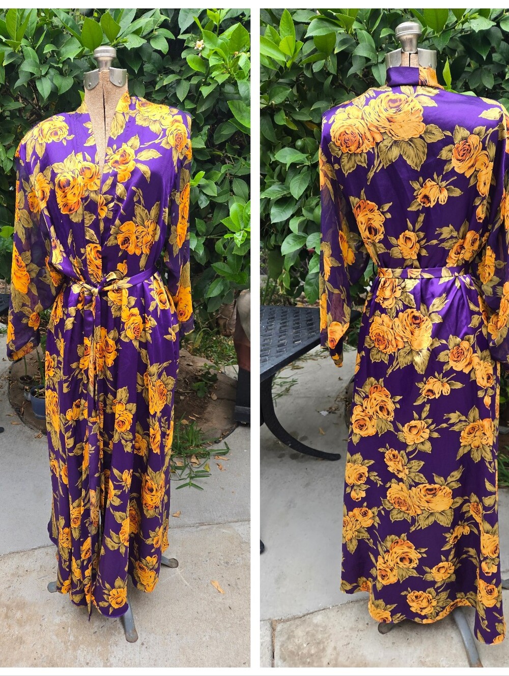 Vintage 90S floral Robe By Linda Silk